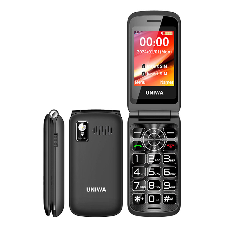 UNIWA F106 2024 New 2.4 Inch Unlocked Dual Screen Retro Chinese Keypad Flip Phone