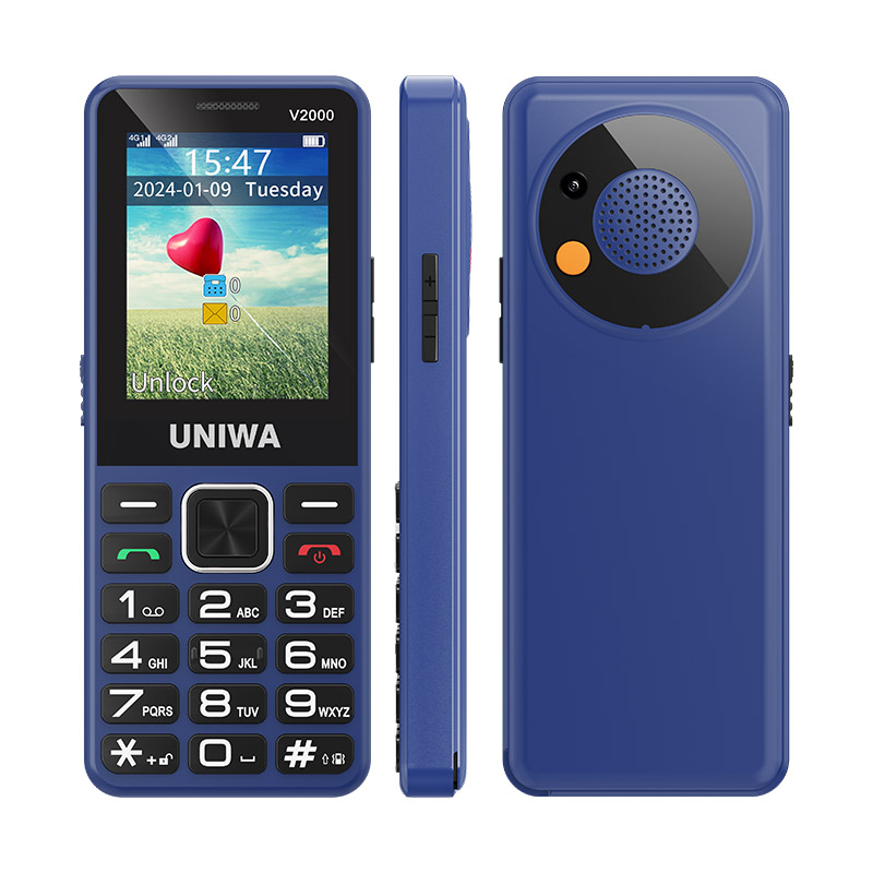 UNIWA V2000 2.4 Inch SOS Button 4G keypad Mobile Phone For Seniors